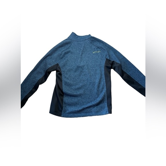 NWOT Spyder Men's Half-Zip Outbound Stryke Sweater Jacket - Large - Blue - Picture 2 of 6